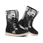Black And White Funny Donkey Print Winter Boots