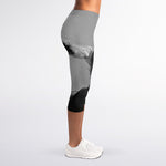 Black And White Funny Donkey Print Women's Capri Leggings