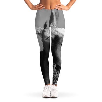 Black And White Funny Donkey Print Women's Leggings