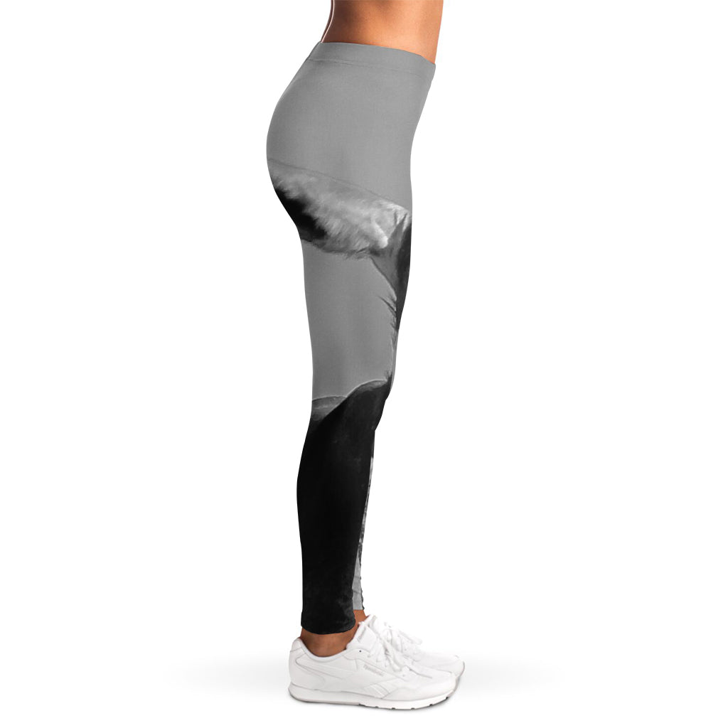 Black And White Funny Donkey Print Women's Leggings