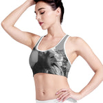 Black And White Funny Donkey Print Women's Sports Bra