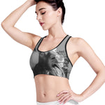 Black And White Funny Donkey Print Women's Sports Bra