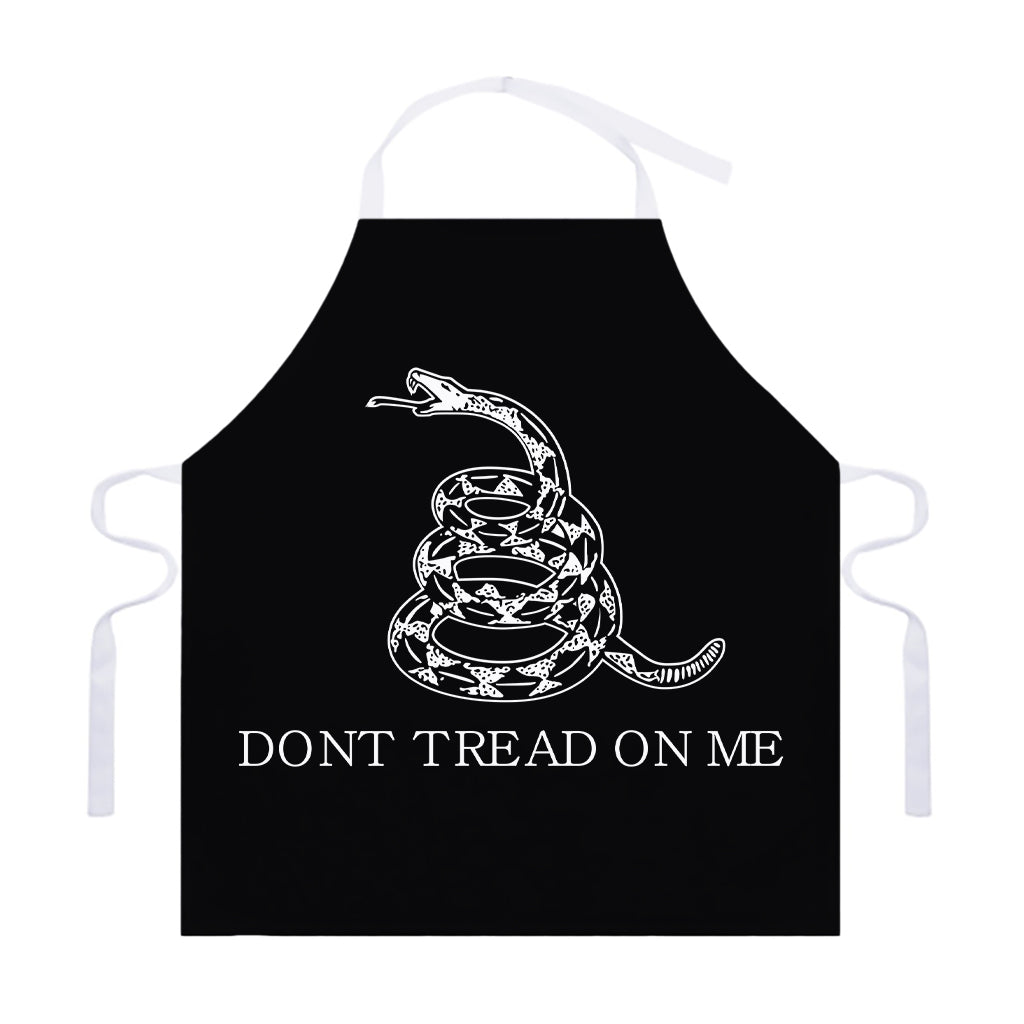 Black And White Gadsden Flag Print Adjustable Apron