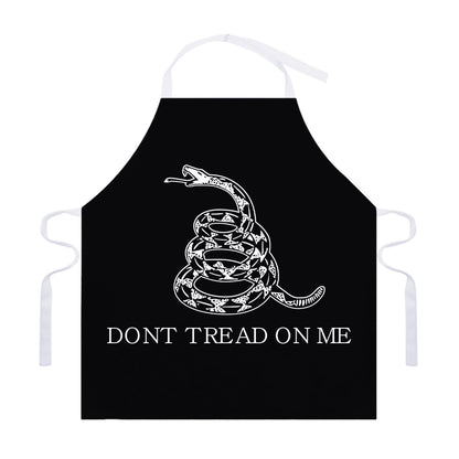 Black And White Gadsden Flag Print Adjustable Apron