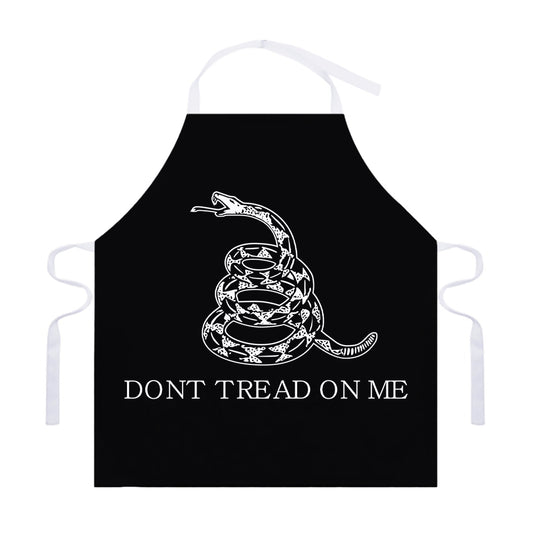 Black And White Gadsden Flag Print Adjustable Apron