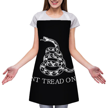 Black And White Gadsden Flag Print Adjustable Apron