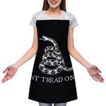 Black And White Gadsden Flag Print Adjustable Apron
