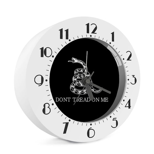 Black And White Gadsden Flag Print Alarm Clock