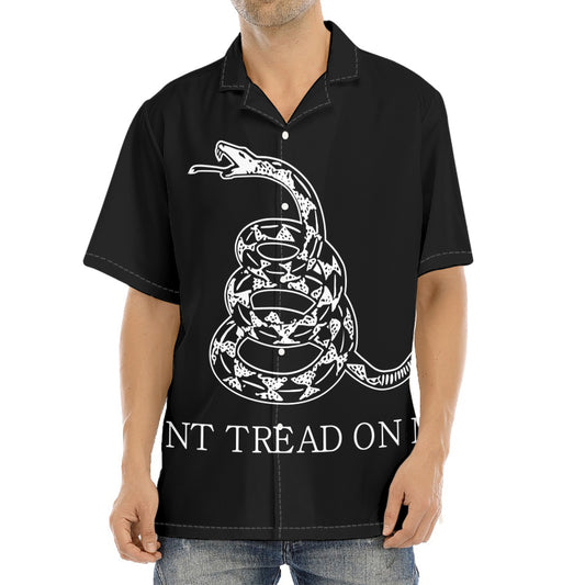 Black And White Gadsden Flag Print Aloha Shirt