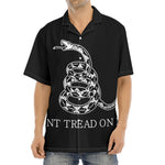 Black And White Gadsden Flag Print Aloha Shirt