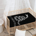 Black And White Gadsden Flag Print Baby Crib Sheet