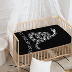 Black And White Gadsden Flag Print Baby Crib Sheet