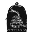 Black And White Gadsden Flag Print School Backpack