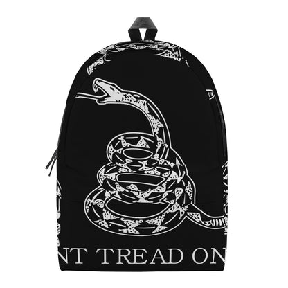 Black And White Gadsden Flag Print Backpack