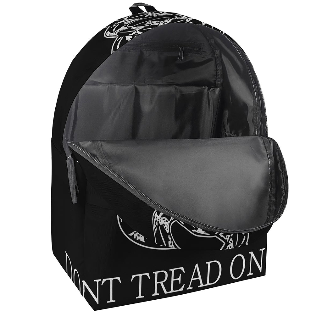 Black And White Gadsden Flag Print Backpack