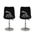 Black And White Gadsden Flag Print Bar Stool Covers