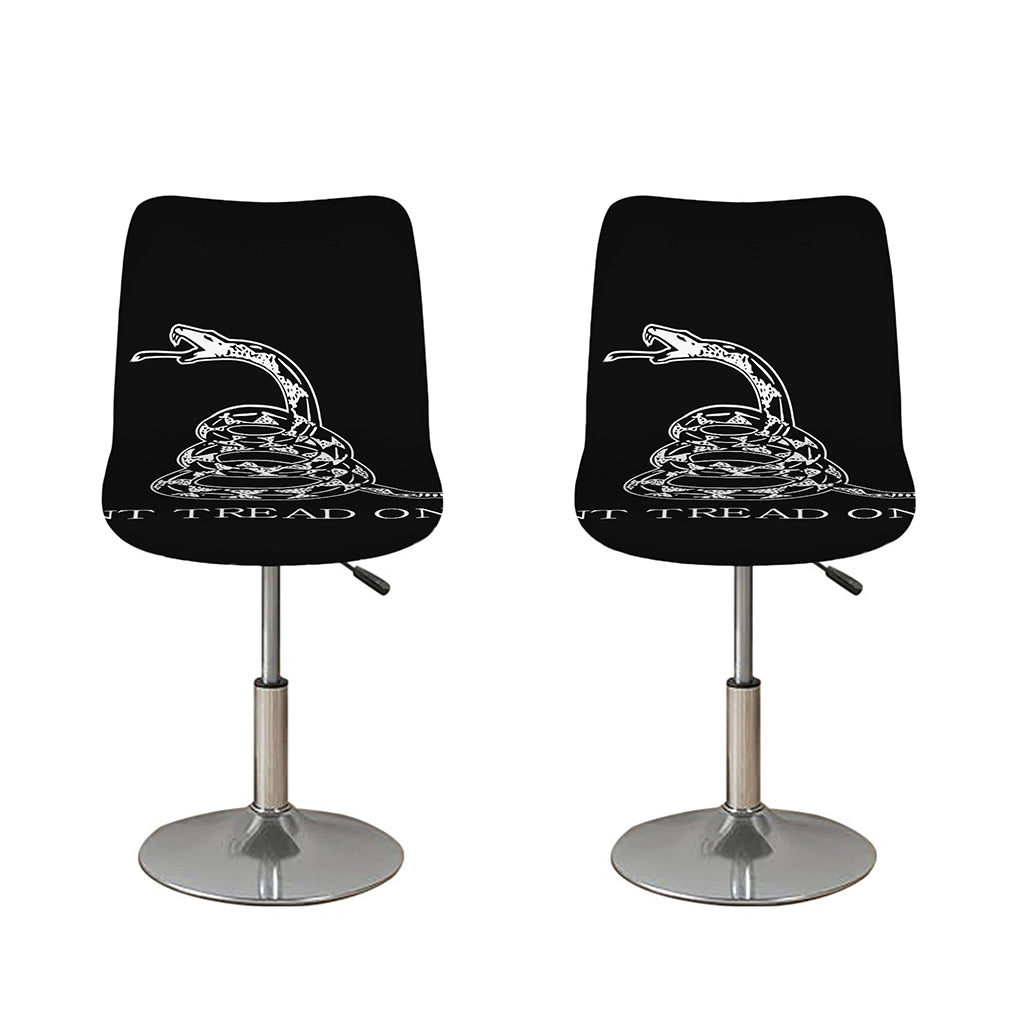 Black And White Gadsden Flag Print Bar Stool Covers