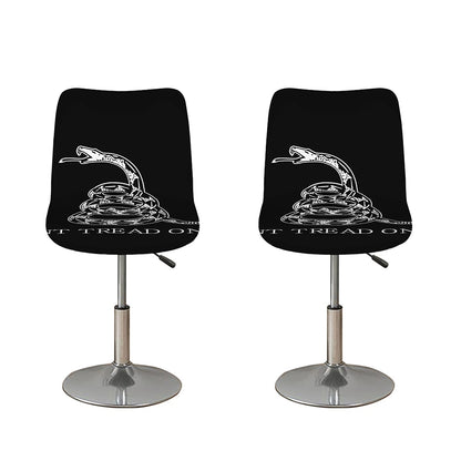 Black And White Gadsden Flag Print Bar Stool Covers