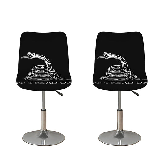 Black And White Gadsden Flag Print Bar Stool Covers