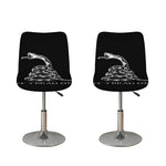 Black And White Gadsden Flag Print Bar Stool Covers