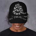 Black And White Gadsden Flag Print Baseball Cap