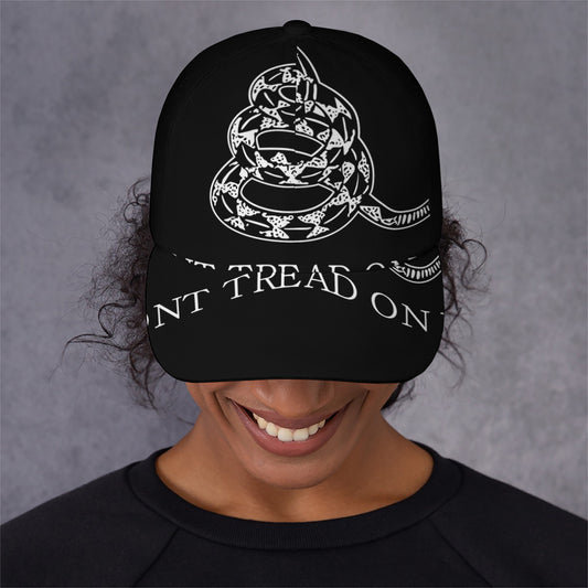 Black And White Gadsden Flag Print Baseball Cap