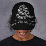 Black And White Gadsden Flag Print Baseball Cap
