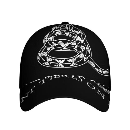 Black And White Gadsden Flag Print Baseball Cap