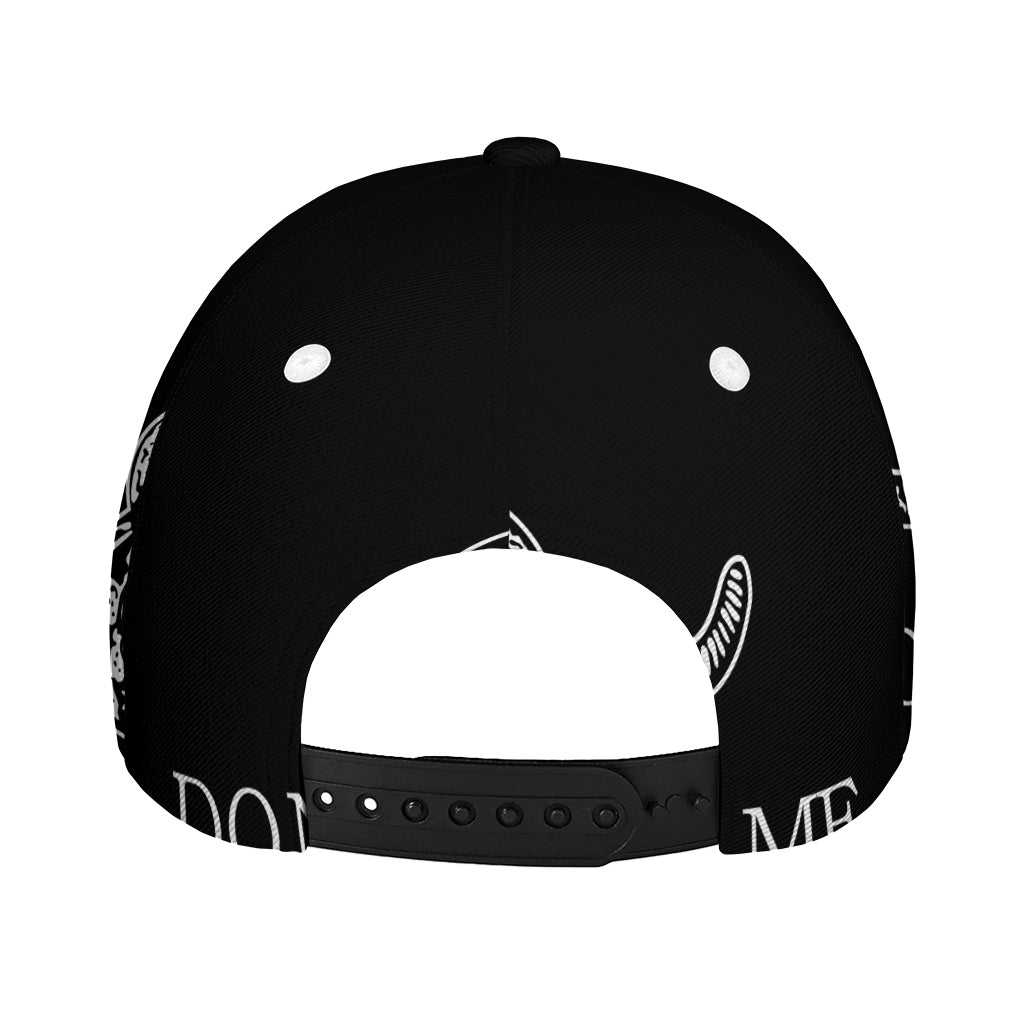 Black And White Gadsden Flag Print Baseball Cap