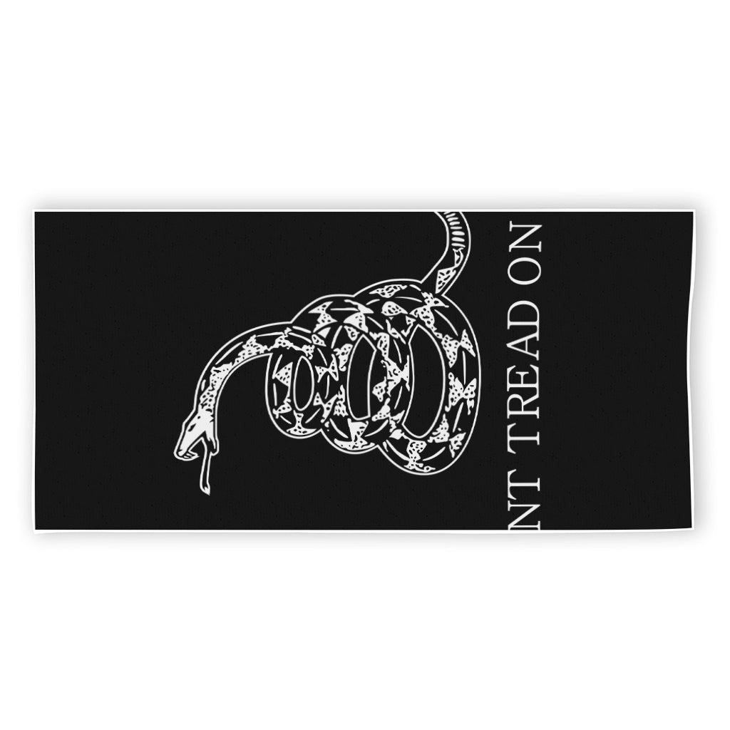 Black And White Gadsden Flag Print Beach Towel