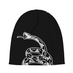 Black And White Gadsden Flag Print Beanie