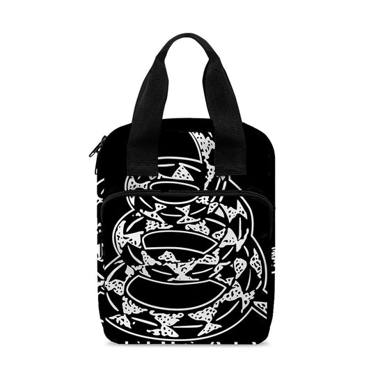 Black And White Gadsden Flag Print Bible Tote Bag