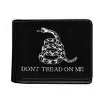 Black And White Gadsden Flag Print Bifold Wallet