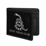 Black And White Gadsden Flag Print Bifold Wallet
