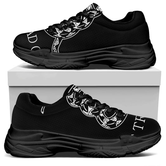 Black And White Gadsden Flag Print Black Chunky Shoes