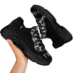 Black And White Gadsden Flag Print Black Chunky Shoes