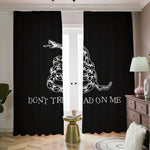 Black And White Gadsden Flag Print Blackout Pencil Pleat Curtains