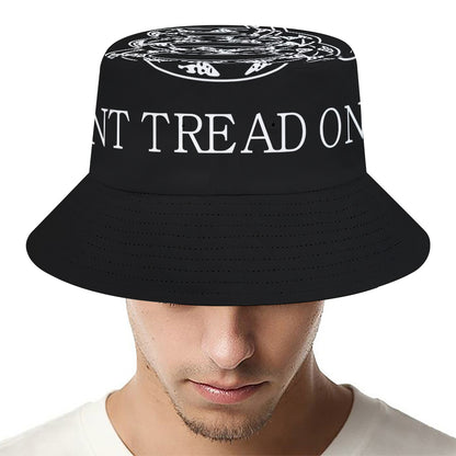 Black And White Gadsden Flag Print Bucket Hat