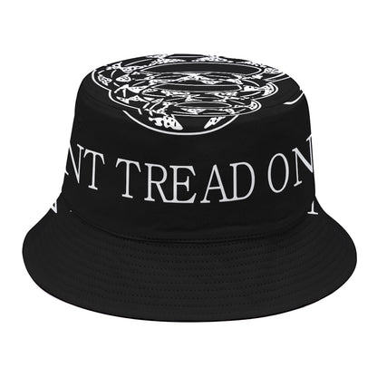 Black And White Gadsden Flag Print Bucket Hat