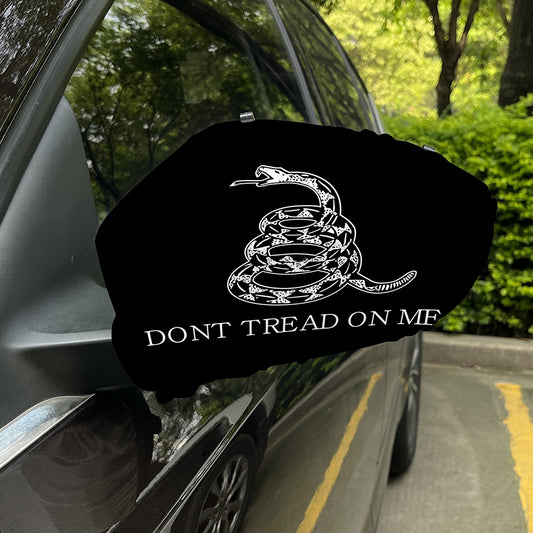 Black And White Gadsden Flag Print Car Side Mirror Covers