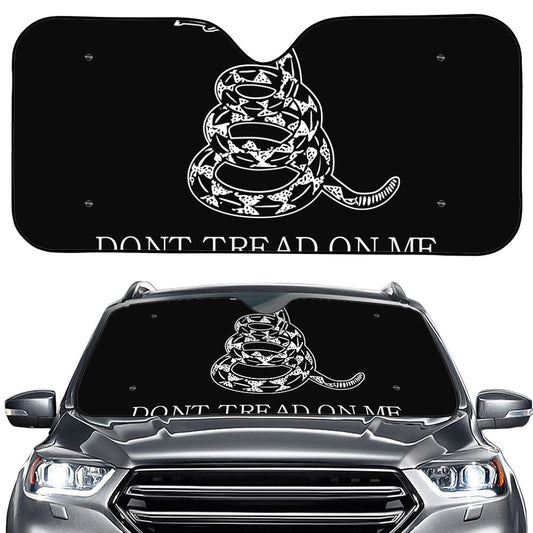Black And White Gadsden Flag Print Car Windshield Sun Shade