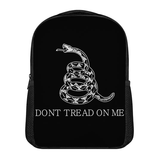 Black And White Gadsden Flag Print Casual Backpack