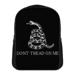 Black And White Gadsden Flag Print Casual Backpack