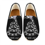 Black And White Gadsden Flag Print Casual Shoes