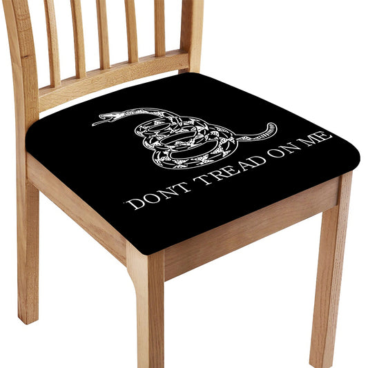 Black And White Gadsden Flag Print Chair Cushion Cover