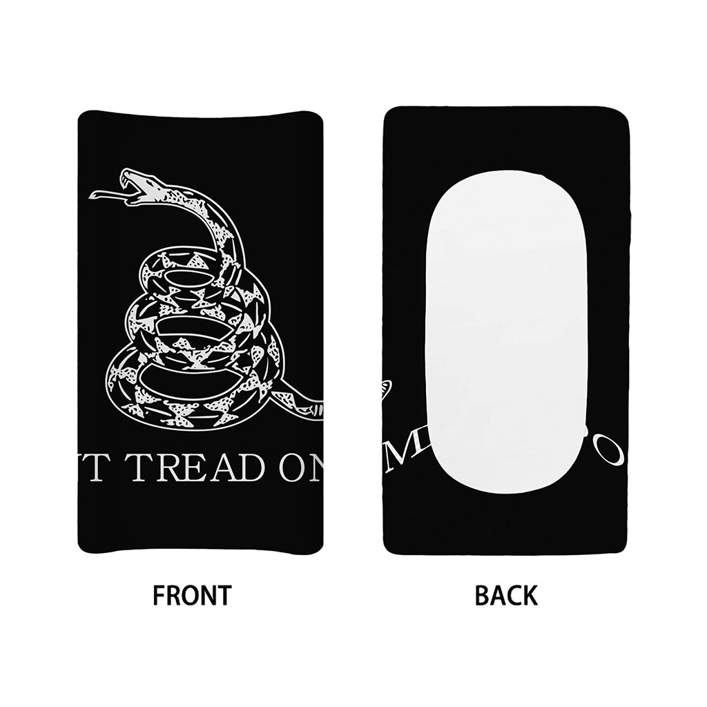 Black And White Gadsden Flag Print Changing Pad Cover