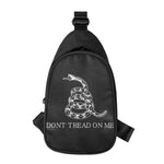 Black And White Gadsden Flag Print Chest Bag