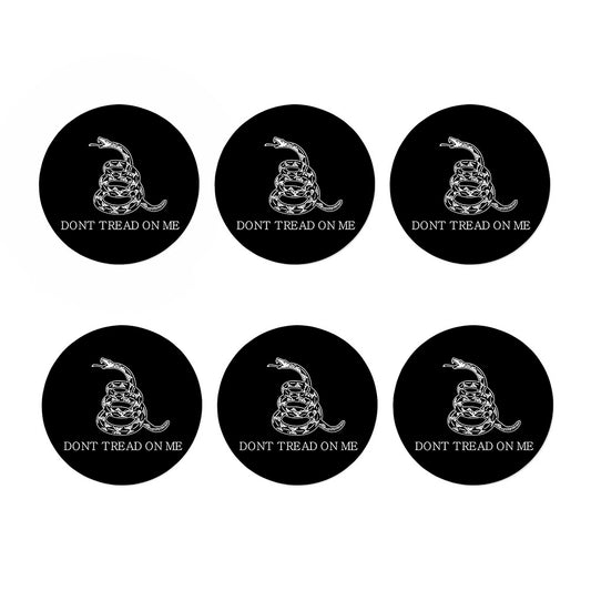 Black And White Gadsden Flag Print Coaster Set
