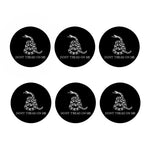 Black And White Gadsden Flag Print Coaster Set