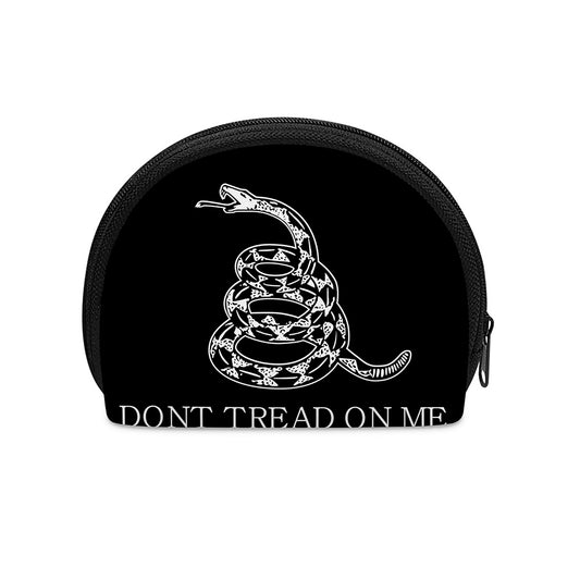 Black And White Gadsden Flag Print Coin Purse